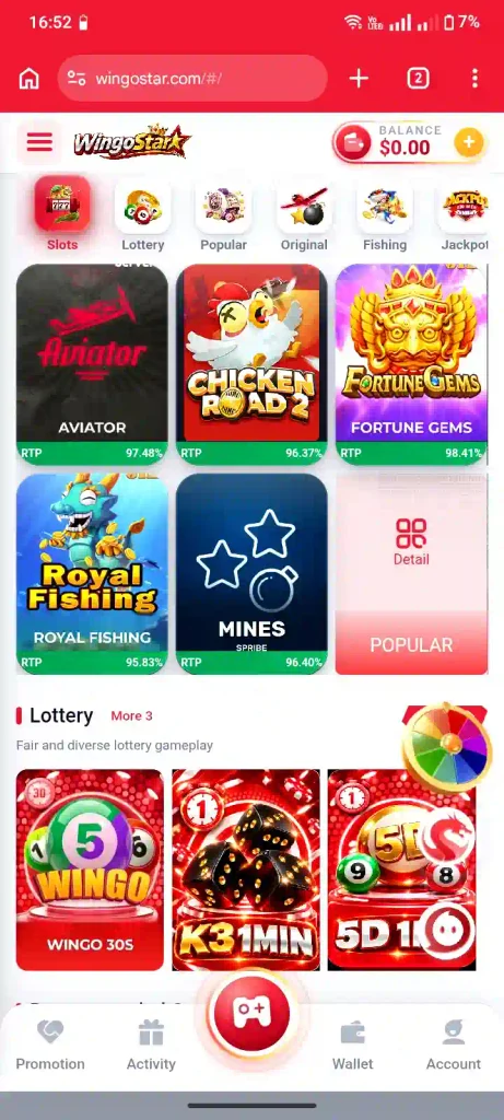 wingostar game