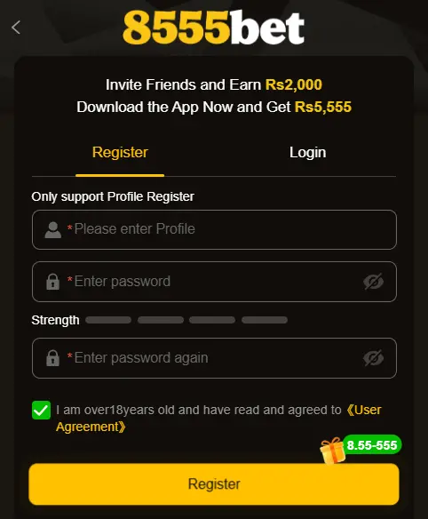 8555Bet Game login